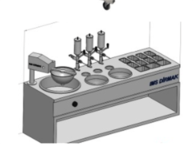 DİRMAK DLM Lokma Dökme Makinesi, 1 Pişirici, 3 Çikolata Pompası, Gazlı veya Elektrikli, DLM 7/DLM 8